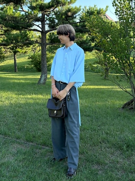 「アイテム（スラックス）」を使った、たつきさん（メンズ・175cm・20代）の夏コーディネート