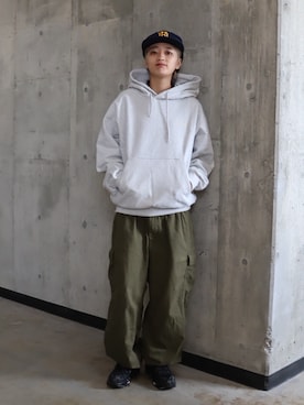 「KEBOZ（ケボズ）のCMK CAP 2（キャップ、ブルー系）」を使った、jumisaさん（レディース・160cm）の夏コーディネート