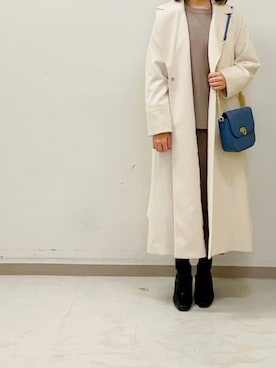 「Te chichi（テチチ）のアイテム（チェスターコート）」を使った、tsuさん（レディース・158cm）の秋コーディネート