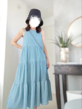 ワンピース ドレスを使った ターコイズブルー の人気ファッションコーディネート 年齢 35歳 39歳 Wear