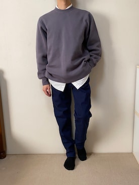 「WYM LIDNM（ウィム バイ リドム）のMILANO RIB HEAVY WEIGHT PO KNIT（ニット/セーター）」を使った、nairuさん（メンズ・163cm）の秋コーディネート