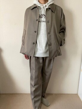 「秋トレンド2021」｜「アイテム（セットアップ）」を使った、nairuさん（メンズ・163cm）の秋コーディネート