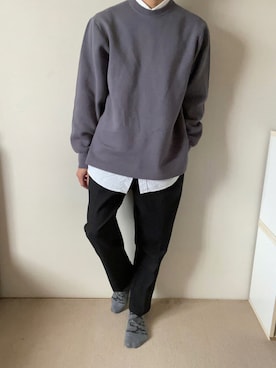 「WYM LIDNM（ウィム バイ リドム）のMILANO RIB HEAVY WEIGHT PO KNIT（ニット/セーター）」を使った、nairuさん（メンズ・163cm）の秋コーディネート