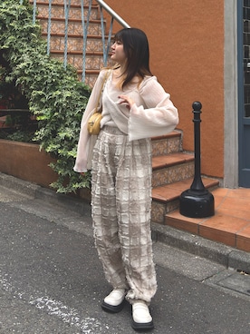 「アイテム（ベスト）」を使った、かほさん（レディース・155cm）の夏コーディネート