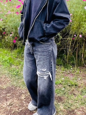 「アイテム（デニムジャケット）」を使った、shigesanpoさん（メンズ・183cm・40代）の秋コーディネート