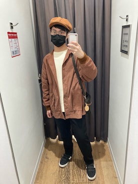 「oversize」｜「アイテム（キャスケット）」を使った、昀さん（メンズ・171cm）の冬コーディネート