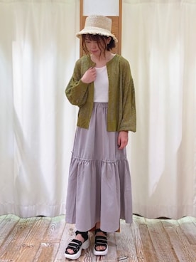 「ehka sopo（エヘカソポ）のアイテム（その他）」を使った、うやまさん（レディース・161cm）の夏コーディネート