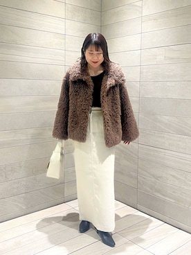 「マキシスカート」｜「アイテム（その他アウター）」を使った、akari_lemageさん（レディース・160cm）の秋コーディネート