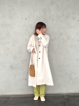 「CAPRICIEUX LE'MAGE（カプリシューレマージュ）のアイテム（ステンカラーコート）」を使った、akari_lemageさん（レディース・160cm）の秋コーディネート