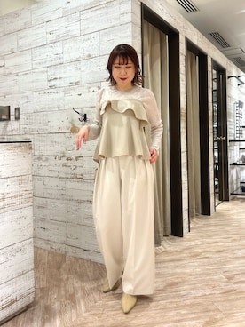 「CAPRICIEUX LE'MAGE（カプリシューレマージュ）の〈ADD CULUMN/アドカラム〉TURN BOSTON（ハンドバッグ）」を使った、akari_lemageさん（レディース・160cm）の春コーディネート