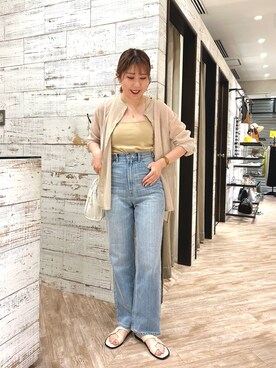 「CAPRICIEUX LE'MAGE（カプリシューレマージュ）のボックスショルダーバッグ（ショルダーバッグ）」を使った、akari_lemageさん（レディース・160cm）の春コーディネート