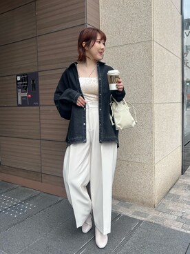 「アウターコーデ」｜「アイテム（デニムジャケット）」を使った、akari_lemageさん（レディース・160cm）の冬コーディネート