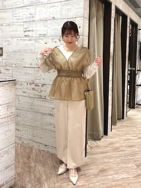 「オーガンジー」｜「アイテム（ワンピース/ドレス）」を使った、akari_lemageさん（レディース・160cm）の冬コーディネート