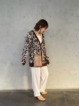 「モヘアカーディガン」｜「アイテム（その他シューズ）」を使った、akari_lemageさん（レディース・160cm）の秋コーディネート