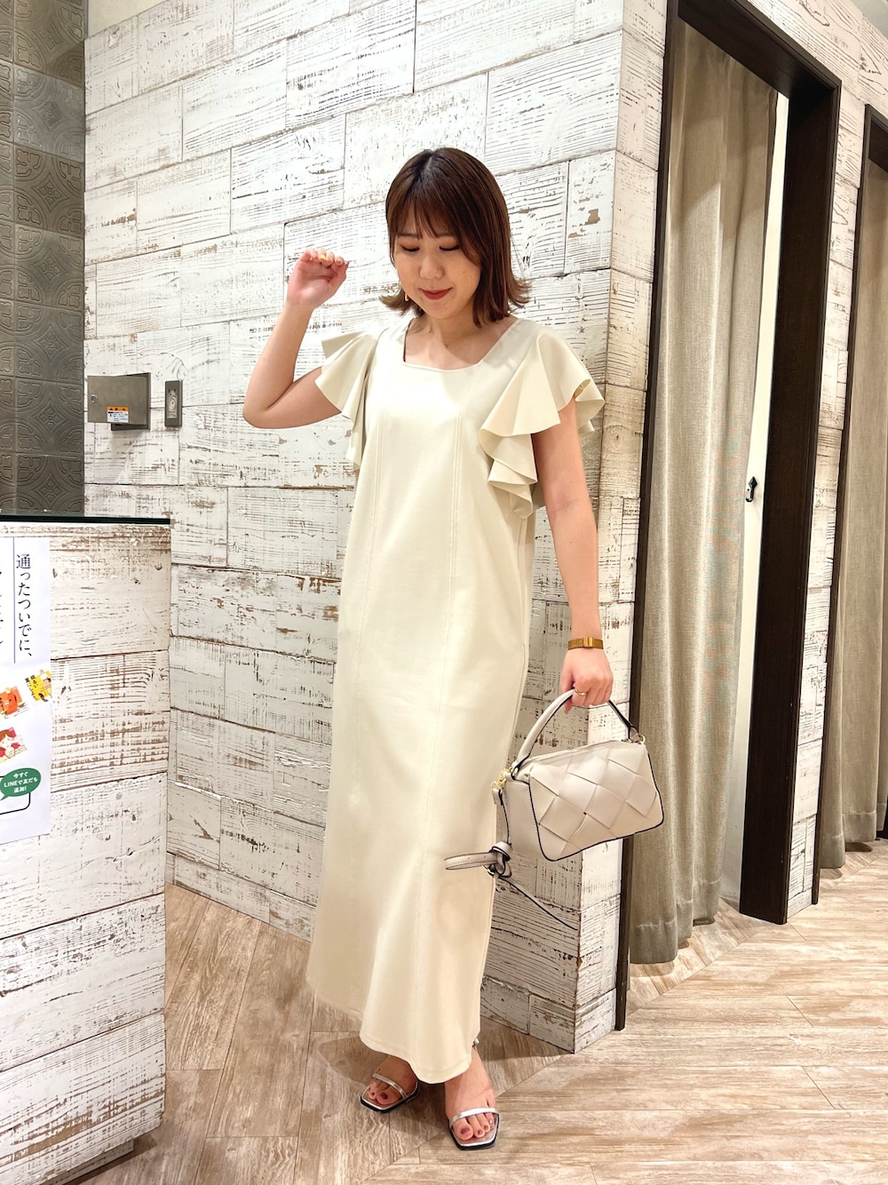 CAPRICIEX LE'MAGE 半袖 ワンピース ラッフルスリーブ CAPRICIEUX LE'MAGE（カプリシューレマージュ）の「【サイズ展開