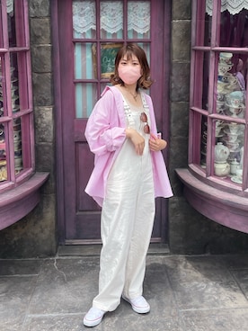 「CAPRICIEUX LE'MAGE（カプリシューレマージュ）のアイテム（サロペット/オーバーオール）」を使った、akari_lemageさん（レディース・160cm）の夏コーディネート