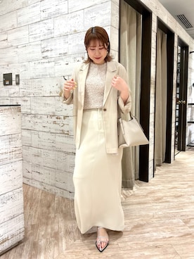 「マキシスカート」｜「アイテム（ブルゾン）」を使った、akari_lemageさん（レディース・160cm）の春コーディネート