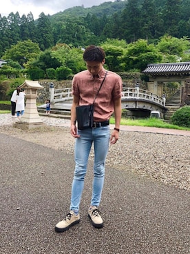 「AZUL by moussy（アズールバイマウジー）のアイテム（バッグ）」を使った、ま  す だ な お き ︎︎︎︎☺︎さん（メンズ・180cm）の秋コーディネート