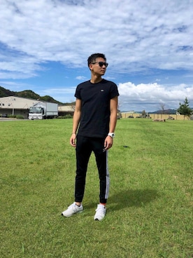 「LACOSTE」｜「アイテム（スウェットパンツ）」を使った、ま  す だ な お き ︎︎︎︎☺︎さん（メンズ・180cm）の秋コーディネート