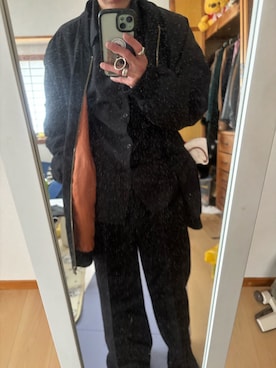 「アイテム（スラックス）」を使った、Naoya Fukasawaさん（メンズ・158cm）の春コーディネート