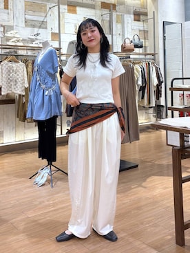 「LOWRYS FARM（ローリーズファーム）のフライスチビＴシャツＳＳ 111954（Tシャツ/カットソー）」を使った、Tenさん（レディース・163cm・20代）の夏コーディネート