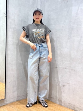 「アイテム（キャップ）」を使った、Tenさん（レディース・163cm・20代）の春コーディネート