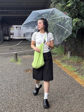 「LOWRYS FARM（ローリーズファーム）の２ＰタンクレイヤードＳＳ 1048915（Tシャツ/カットソー、ホワイト系）」を使った、Tenさん（レディース・163cm）の夏コーディネート
