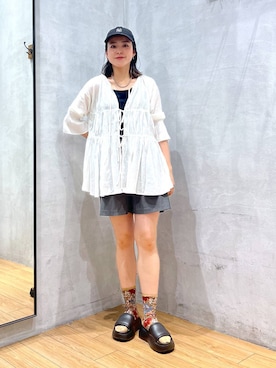 「アイテム（キャップ）」を使った、Tenさん（レディース・163cm・20代）の夏コーディネート