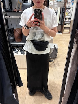 「LOWRYS FARM（ローリーズファーム）のＢＩＧロゴツキシュシュ　605362（シュシュ、ブラック系）」を使った、Tenさん（レディース・163cm）の春コーディネート