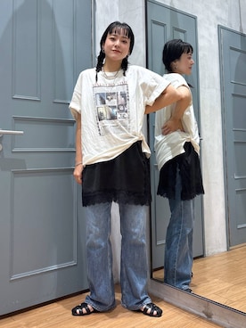 「LOWRYS FARM（ローリーズファーム）のランジェリーキャミＣＨ　 572465（キャミソール）」を使った、Tenさん（レディース・163cm）の夏コーディネート