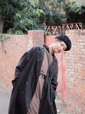 「niko and...（ニコアンド）のアイテム（トレンチコート）」を使った、__r.j.j__さん（レディース・154cm）の春コーディネート