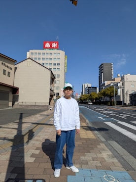 「Printstar（プリントスター）のアイテム」を使った、齊藤丈将さん（メンズ・166cm）の春コーディネート