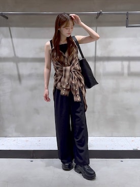 「アイテム（タンクトップ）」を使った、h a n n aさん（レディース・158cm・20代）の秋コーディネート