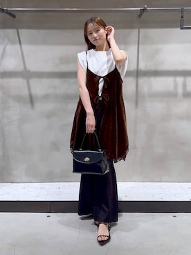 「LOWRYS FARM（ローリーズファーム）のバルーンプルオーバーフレンチスリーブ　574769（Tシャツ/カットソー）」を使った、h a n n aさん（レディース・158cm）の秋コーディネート