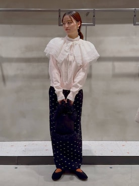 「アイテム（ベルト）」を使った、h a n n aさん（レディース・158cm）の冬コーディネート