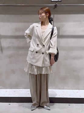 「アイテム（シュシュ）」を使った、h a n n aさん（レディース・158cm）の秋コーディネート