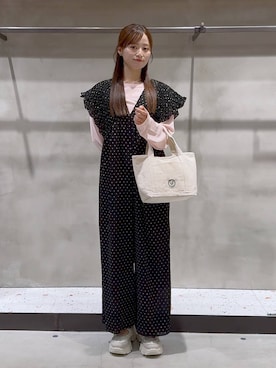 「アイテム（バレッタ/ヘアクリップ）」を使った、h a n n aさん（レディース・158cm）の秋コーディネート