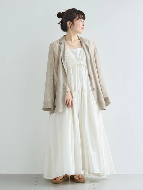 2025SS 美品✨カレンソロジー T/Wサロペットワンピース アイボリー 38 スタイリスト室井由美子さんYouTube紹介アイテム＞Curensology(カレン