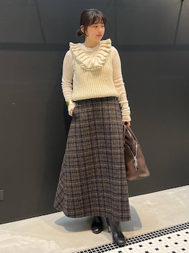 「アイテム（バングル/リストバンド）」を使った、cl__izumiさん（レディース・153cm）の秋コーディネート