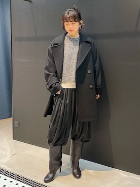 「アイテム（ピーコート）」を使った、cl__izumiさん（レディース・153cm）の冬コーディネート