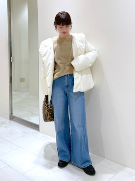 「アイテム（ダウンジャケット/コート）」を使った、cl__izumiさん（レディース・153cm・20代）の冬コーディネート