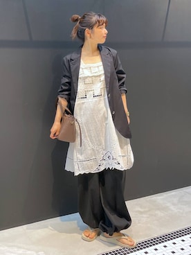 「Curensology（カレンソロジー）のアイテム（サンダル）」を使った、cl__izumiさん（レディース・153cm）の夏コーディネート