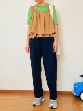 「アイテム（パンツ）」を使った、RUKAさん（レディース・170cm）の秋コーディネート