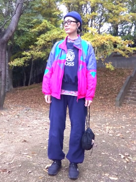 「アイテム（ナイロンジャケット）」を使った、RUKAさん（レディース・170cm）の秋コーディネート