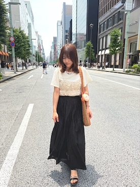 「CITEN（シテン）のアイテム（トートバッグ）」を使った、ゆうなさん（レディース・153cm）の夏コーディネート