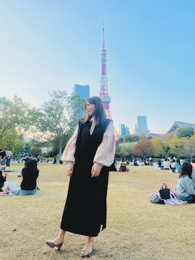 「重ね着ベストシーズン」｜「アイテム（パンプス）」を使った、ゆうなさん（レディース・153cm）の秋コーディネート