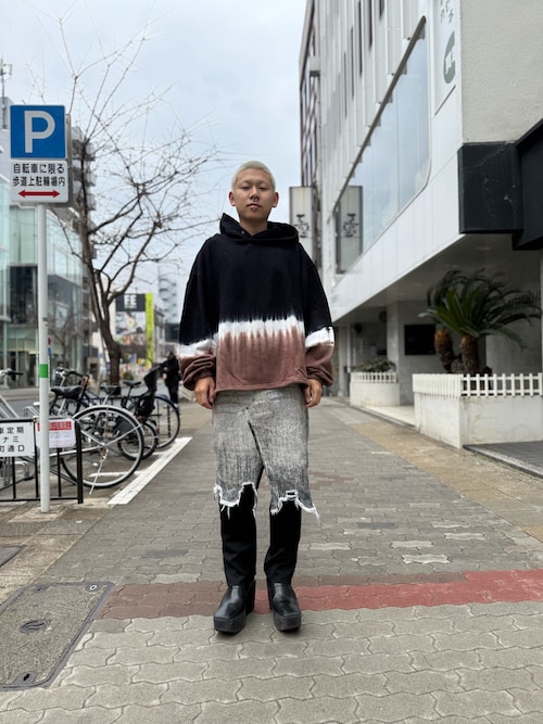 DankeSchon/ダンケシェーン/STEP DYE SWEAT HOODIE  要在庫確認 DankeSchon/ダンケシェーン/STEP DYE SWEAT HOODIE