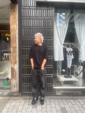 「WHITELAND（ホワイトランド）のアイテム（Tシャツ/カットソー）」を使った、たいせいさん（メンズ・172cm）の夏コーディネート