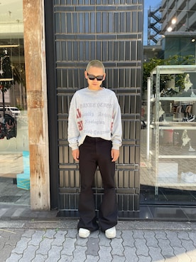 「DANKE SCHON（ダンケシェーン）のアイテム（スウェット）」を使った、たいせいさん（メンズ・172cm）の春コーディネート