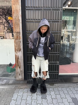「DANKE SCHON（ダンケシェーン）のアイテム（パーカー）」を使った、たいせいさん（メンズ・172cm）の春コーディネート